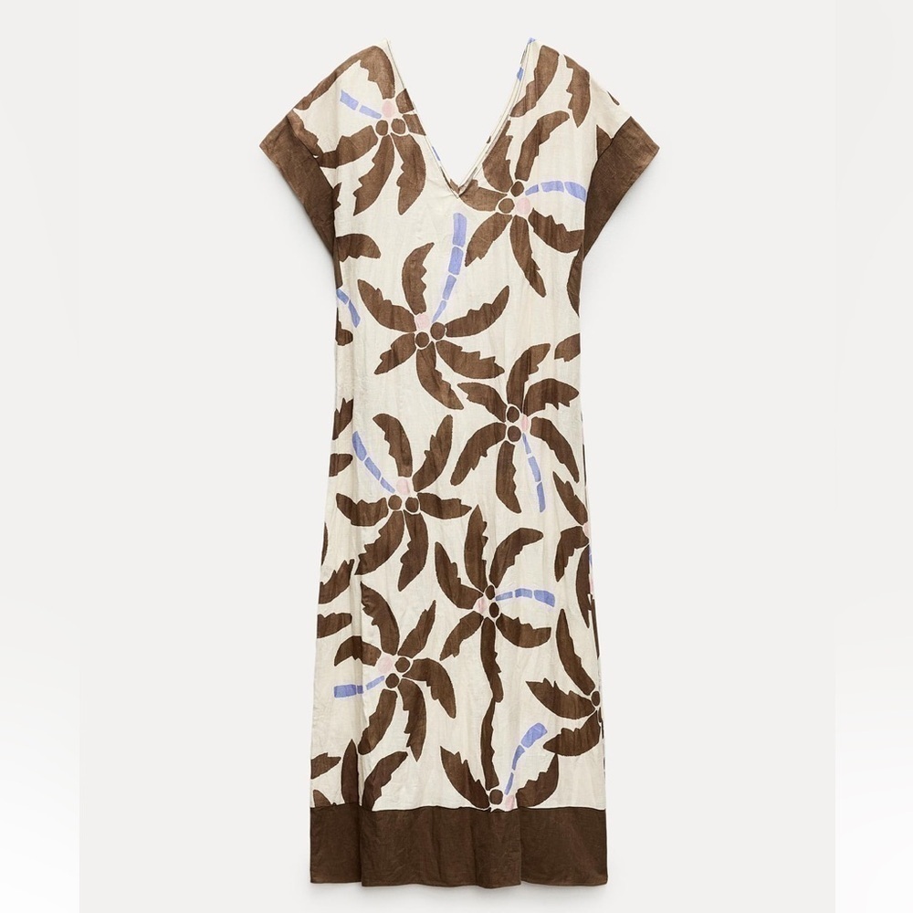 New ZARA Linen Blend Tunic Dress ZW Collection - Picture 7 of 9